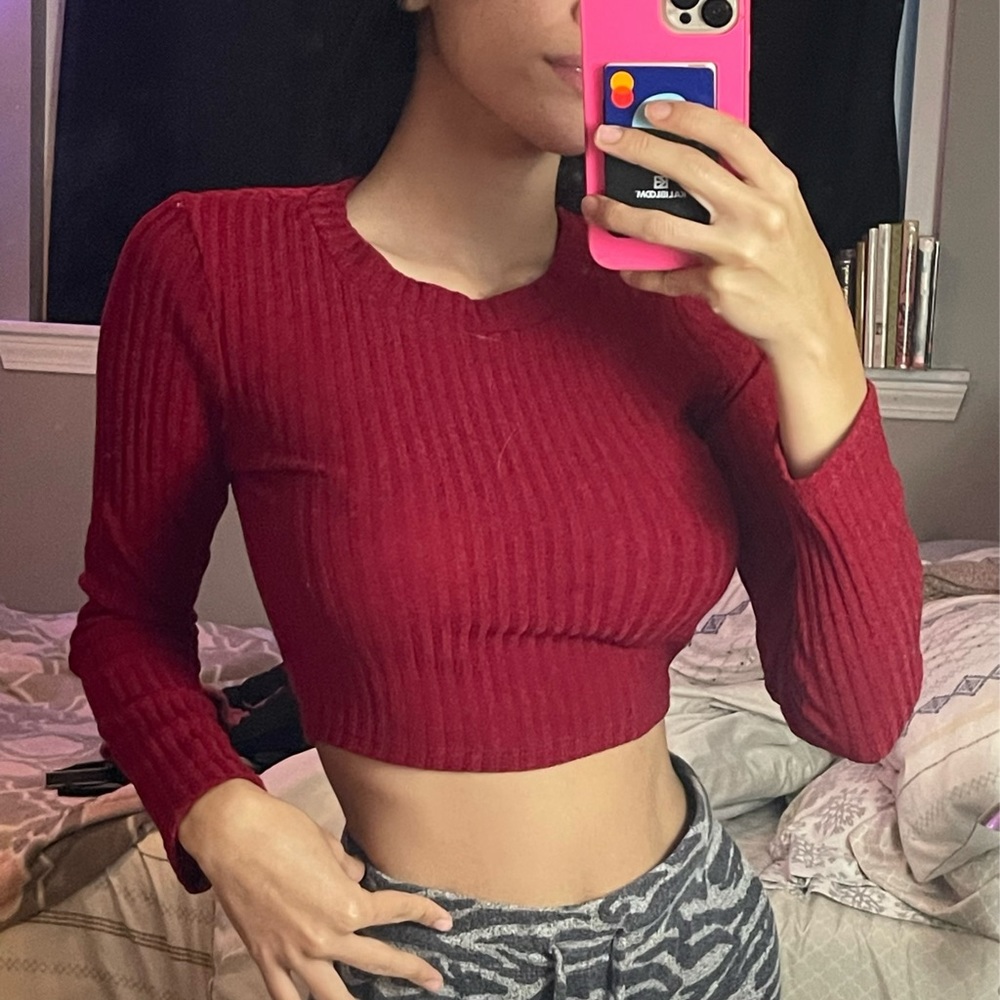 Red crop top